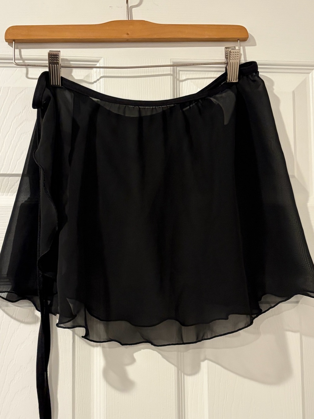 Capezio Black Georgette Wrap Chiffon Dance Skirt